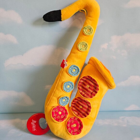 Sigikid Yellow Saxophone Plush Nursery Musical Instrument Toy Baby Toddler - Picture 1 of 10